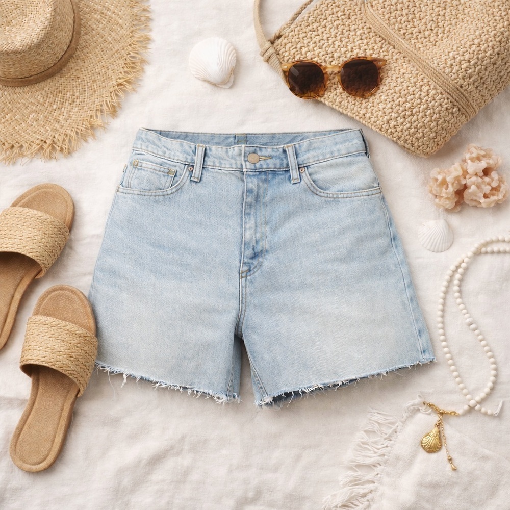 Lauren Ralph Lauren | Light Wash Denim Shorts | Raw Hem | Size 16